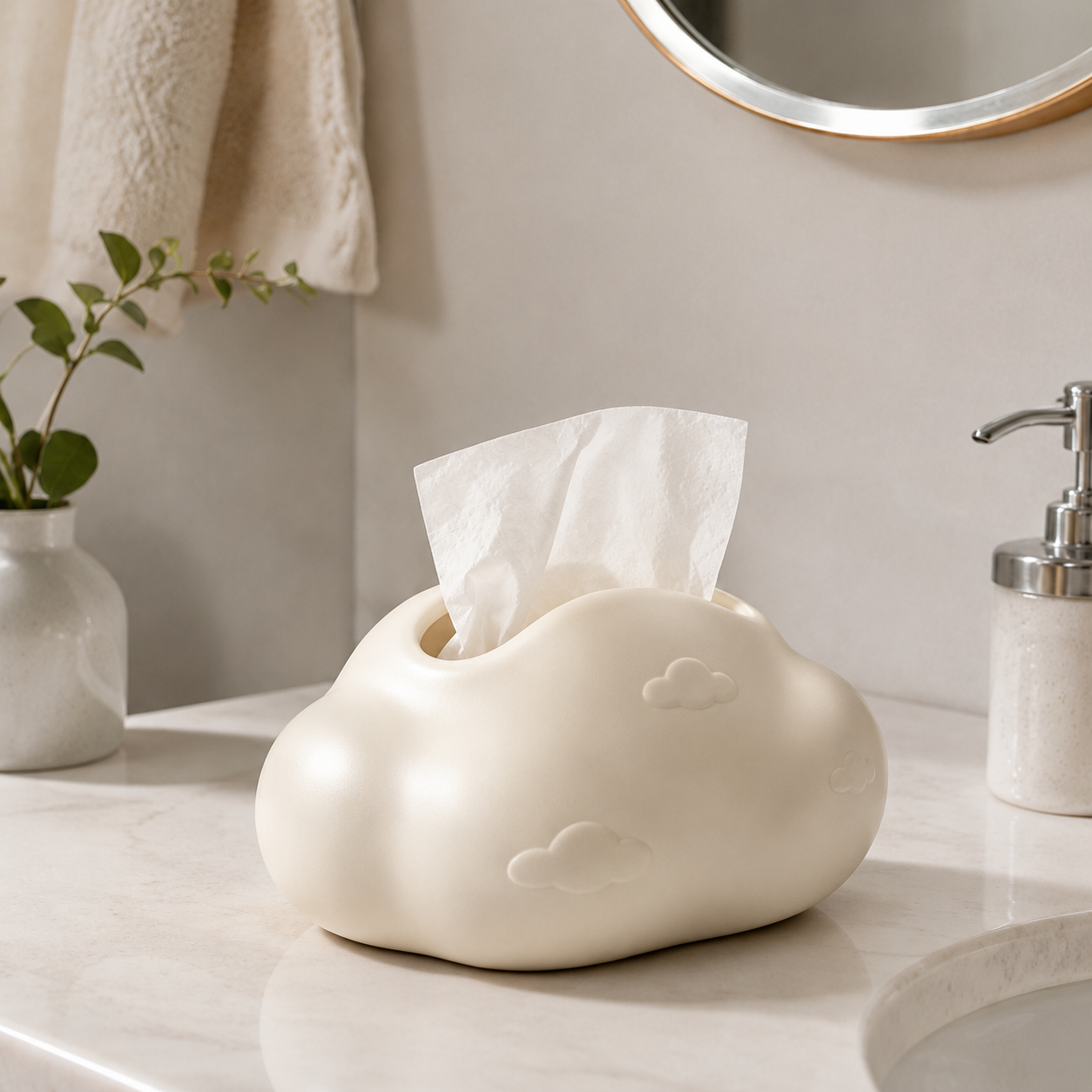 Cloud‑Shaped Art Tissue Box